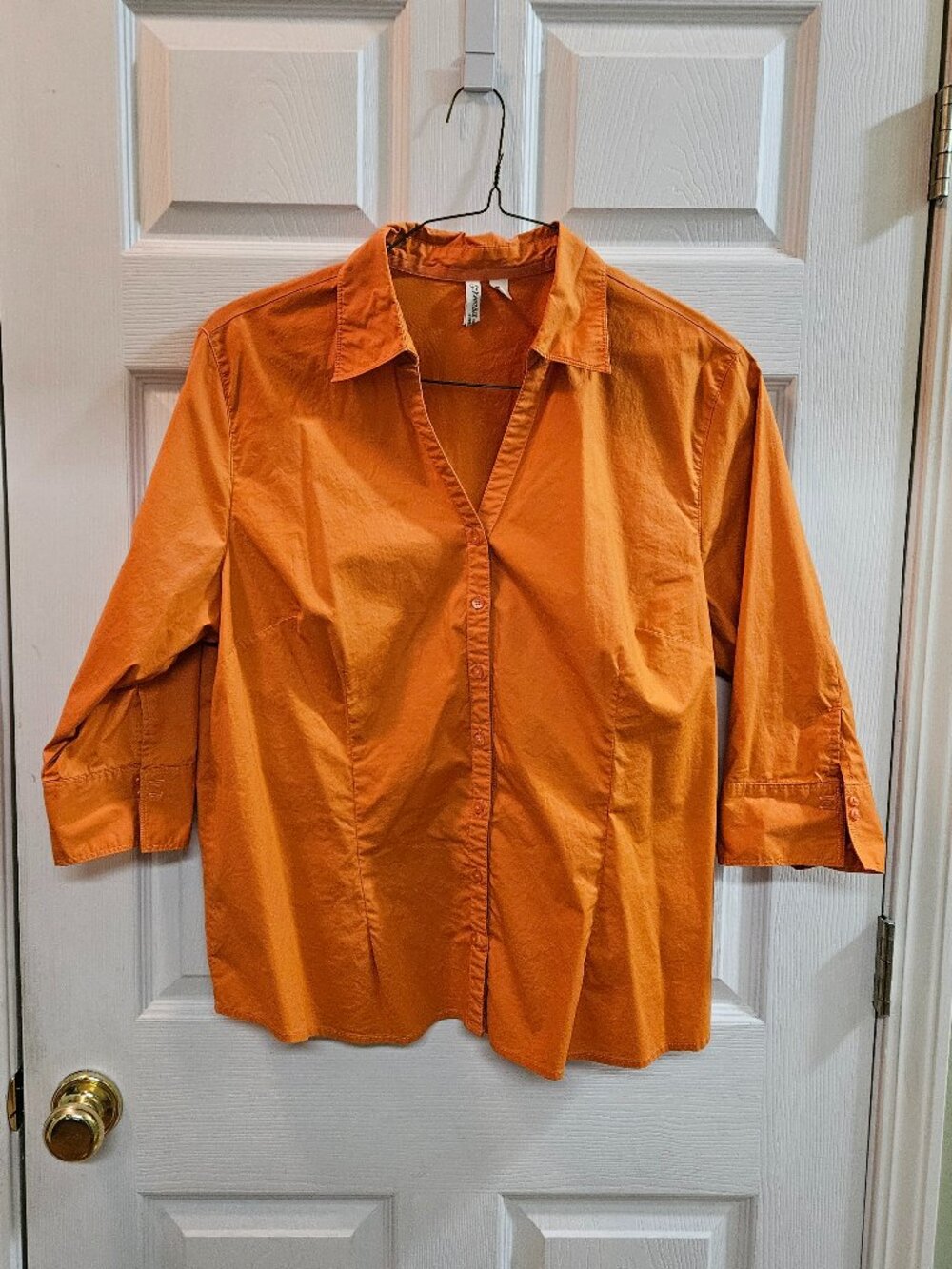 Women's Plus Size 2X - Orange - Button Down Shirt